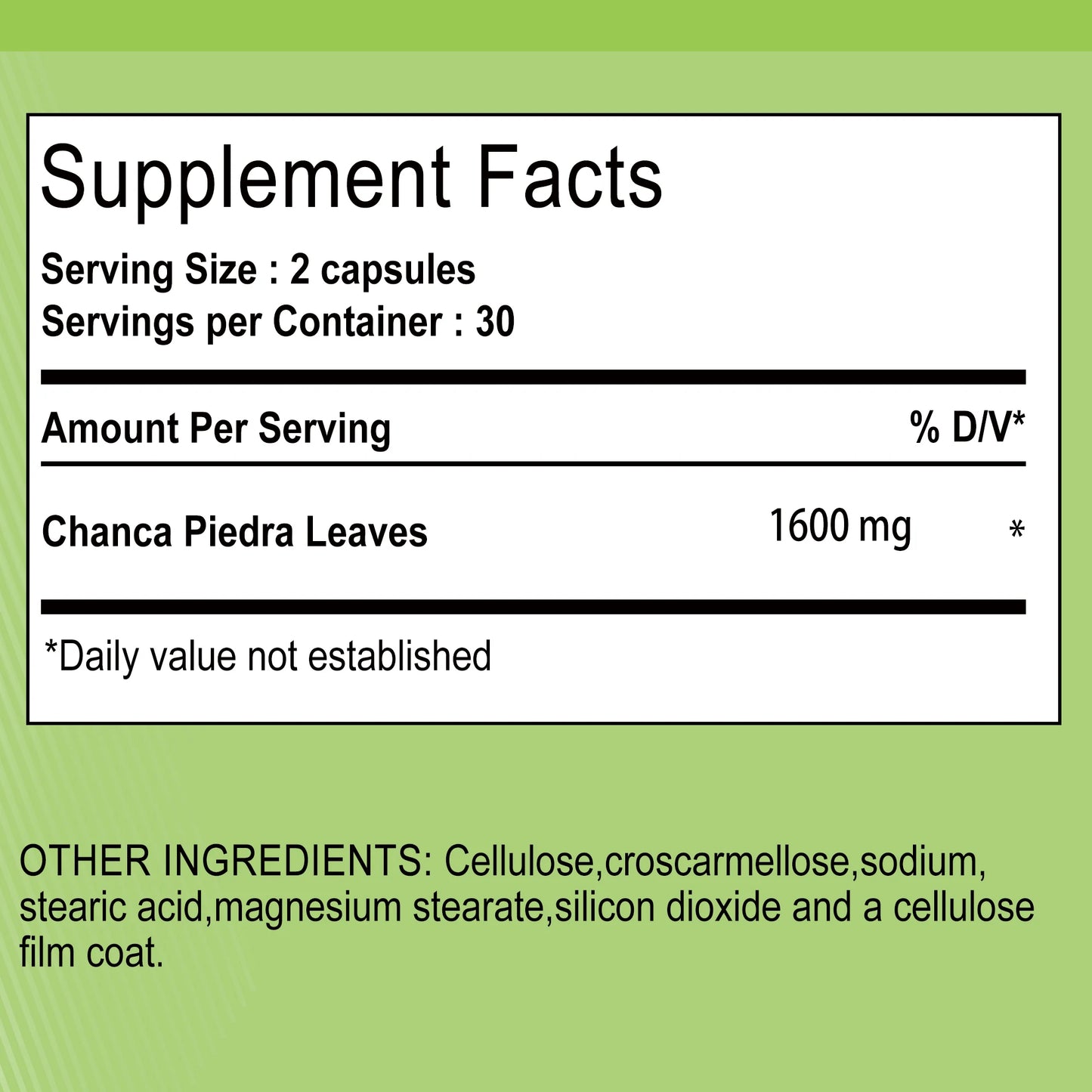 Chanca Piedra 1600mg -
Kidney Support Supplement, and Gallstones 60 Capsules