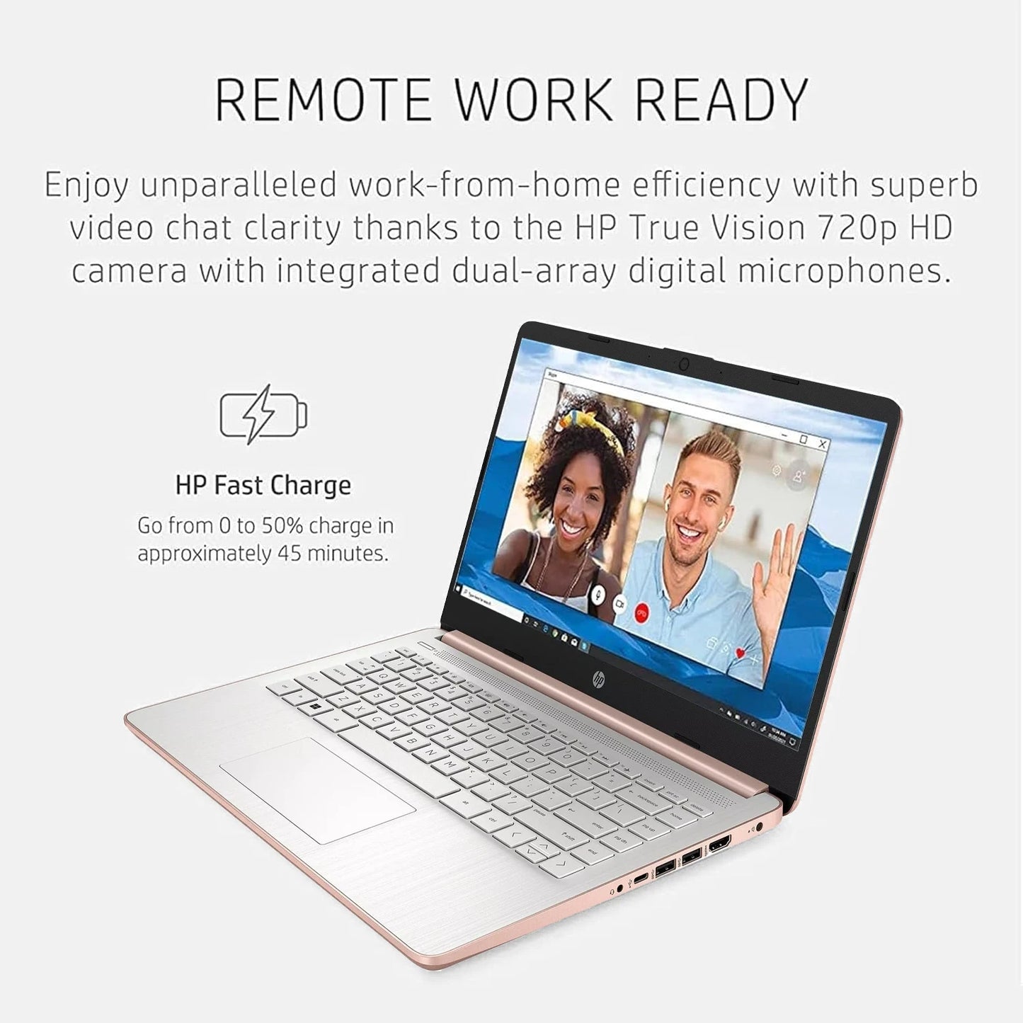 HP Newest 14" Business Laptop Rose Gold Computer