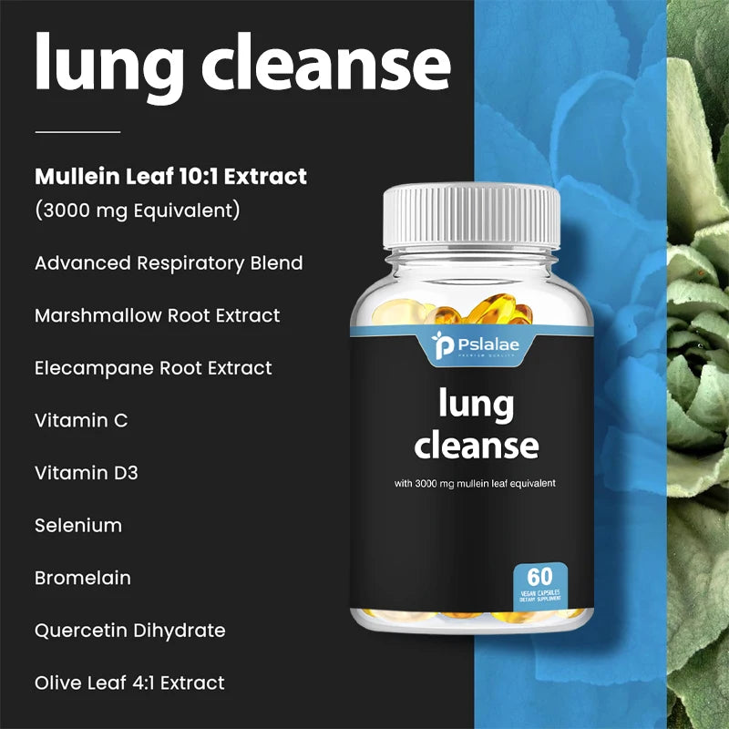 Lung Detox & Cleanse Capsules
- Supports Bronchial and Respiratory Health, Relieves Breathing, Immune Support - 60 Capsules