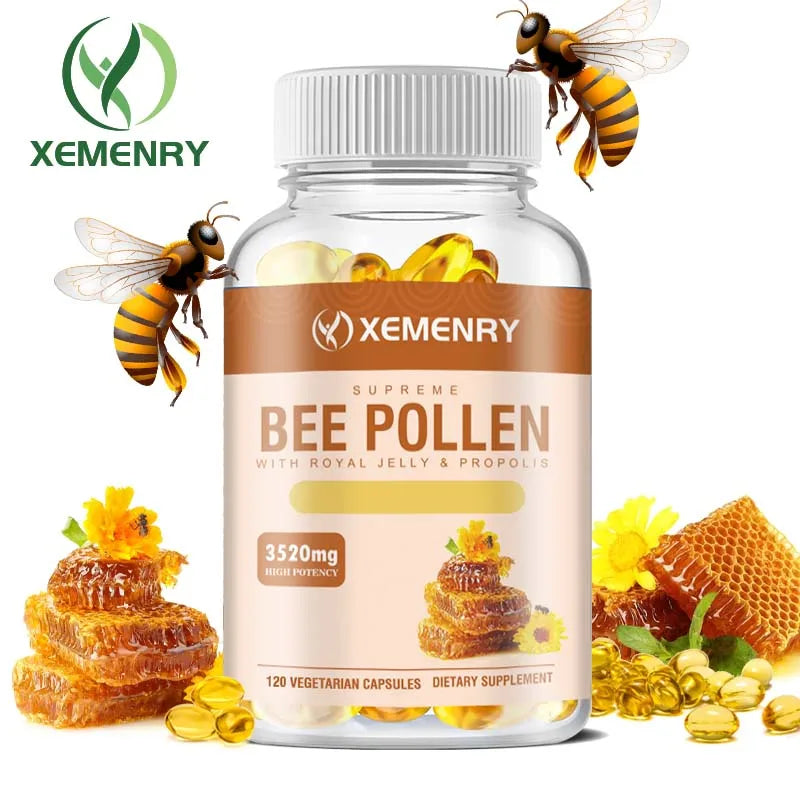 Bee Pollen Supplement - Relieve Joint Inflammation,
Enhance Immunity, Antioxidant - 120 Capsules
