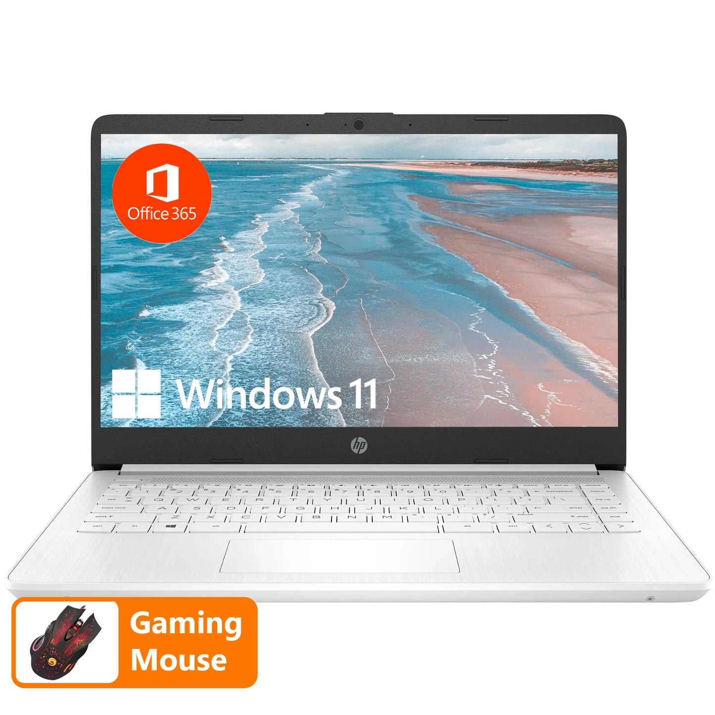 HP 14" Business Laptop
,Intel Celeron N4120,16GB RAM,320GB Storage(64GB eMMC+256GB SD Card)
,1 Year Office 365,with Gaming Mouse
