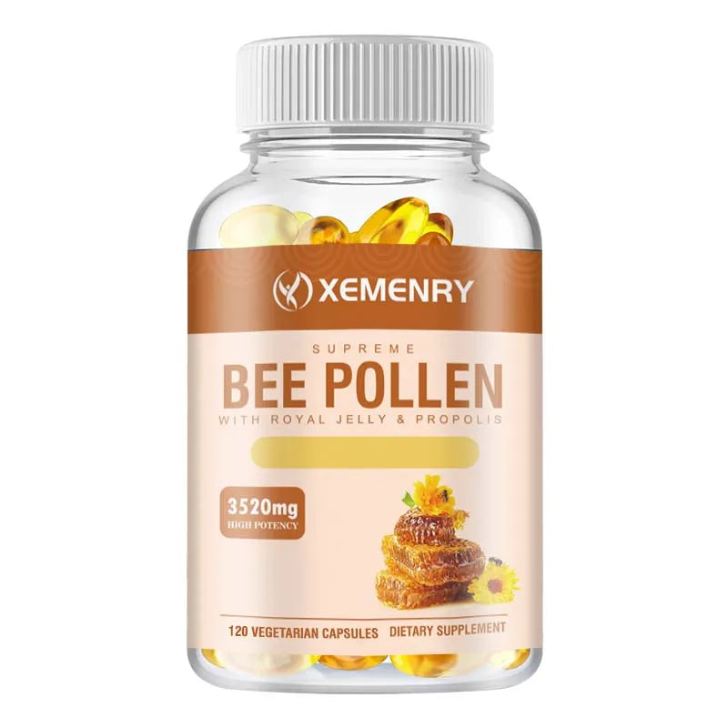 Bee Pollen Supplement - Relieve Joint Inflammation,
Enhance Immunity, Antioxidant - 120 Capsules