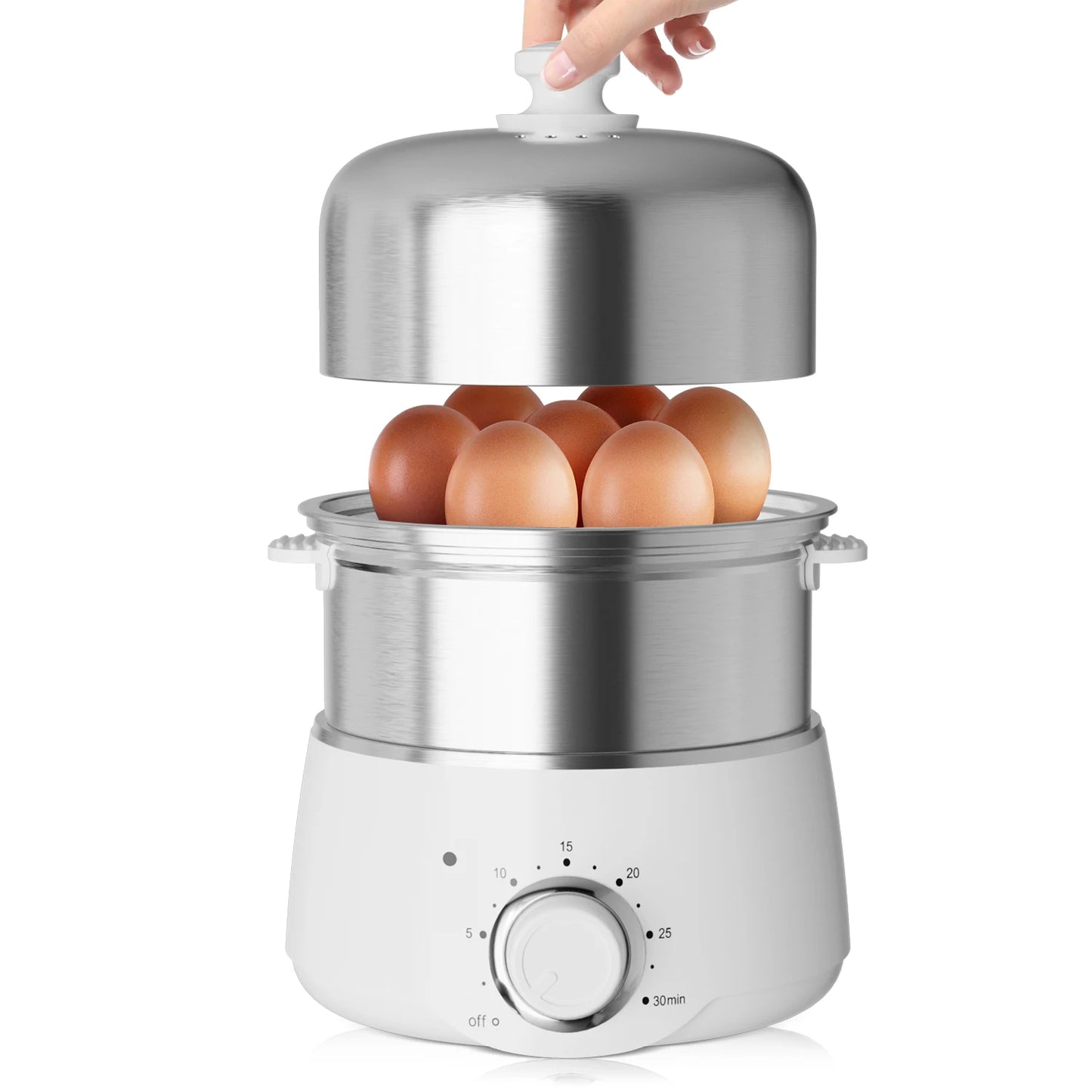 Egg Cooker 14-Egg Capacity Electric Hard Boiled Stainless Steel
Egg Cooker with 30-Min Timer and Auto Shut-Off