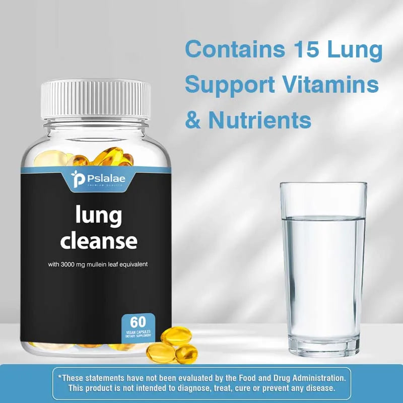 Lung Detox & Cleanse Capsules
- Supports Bronchial and Respiratory Health, Relieves Breathing, Immune Support - 60 Capsules