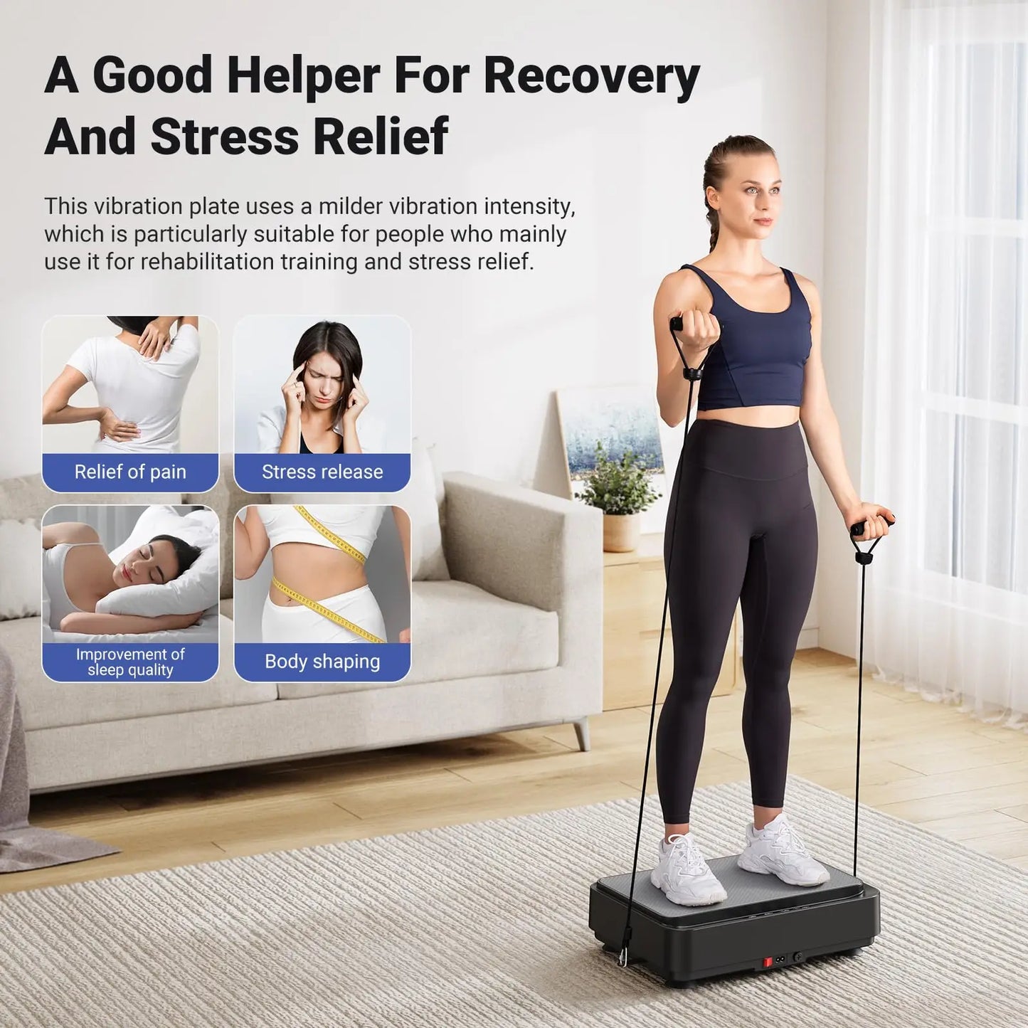 Vibration Plate Exercise Machine Vibration Plate for Lymphatic Drainage
Relieve Pain Help Sleep Fat Burning Weight Loss