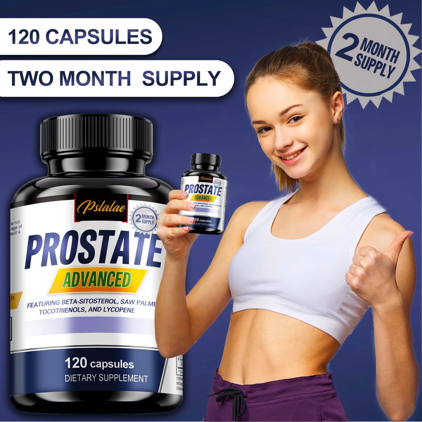 Prostate Capsules - Contains Saw Palmetto
to Reduce Bathroom Trips and Relieve Bladder - 120 Capsules