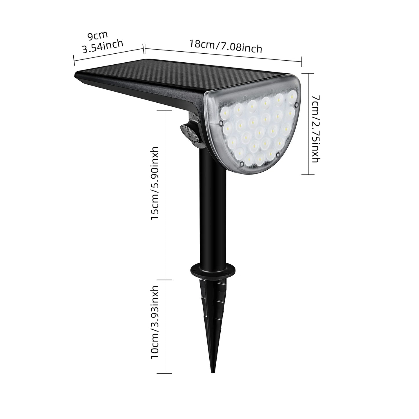 2 Pack Solar Spotlights Outdoor Warm Light 600LM
24LED Waterproof Landscape Lights, 3-in-1 Installation, Adjustable Head
