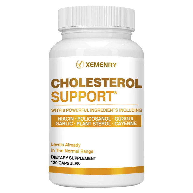 Cholesterol Supplements -
Improves Blood Circulation, Supports Blood Pressure and Heart Health - 120 Capsules