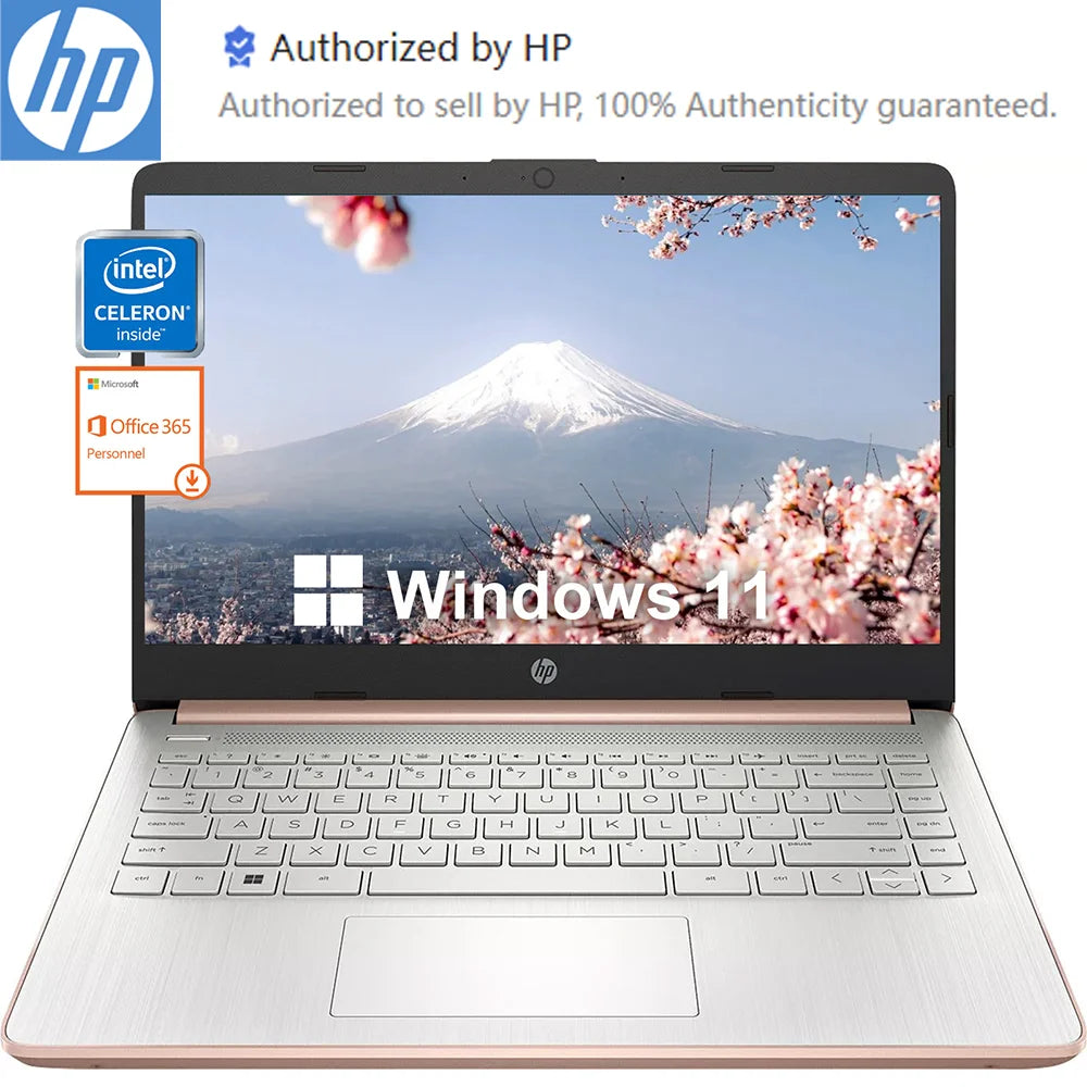 HP Newest 14" Business Laptop Rose Gold Computer