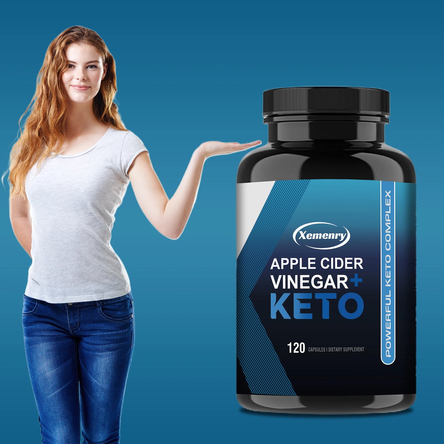 Apple Cider Vinegar + Keto
- Weight Management, Fat Burning, Detoxification, Metabolism, Appetite Suppression - 120 Capsules