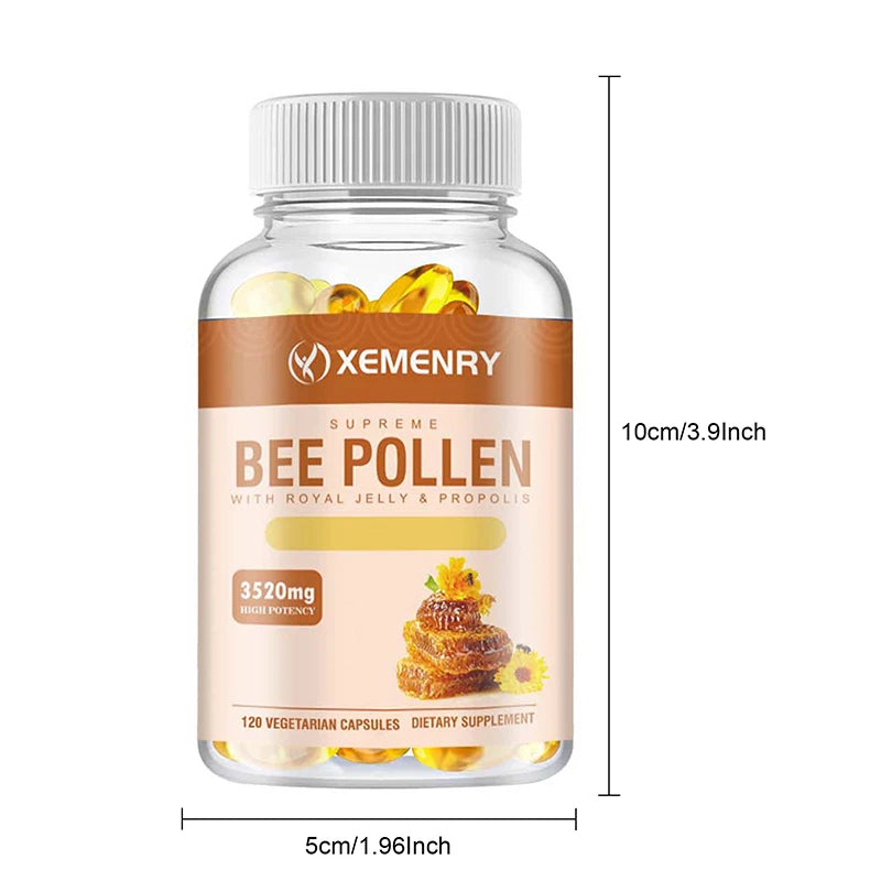 Bee Pollen Supplement - Relieve Joint Inflammation,
Enhance Immunity, Antioxidant - 120 Capsules