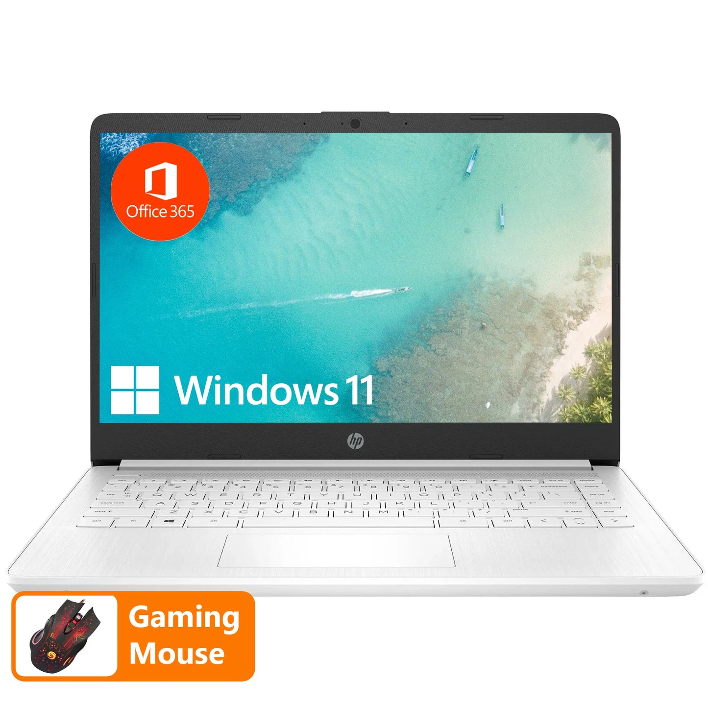 HP 14" Business Laptop
,Intel Celeron N4120,16GB RAM,320GB Storage(64GB eMMC+256GB SD Card)
,1 Year Office 365,with Gaming Mouse