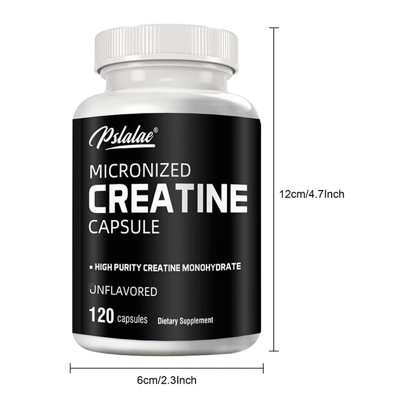 Micronized Creatine -
Supports Energy and Endurance, Builds Muscle Mass
and Improves Athletic Performance - 120 Capsules