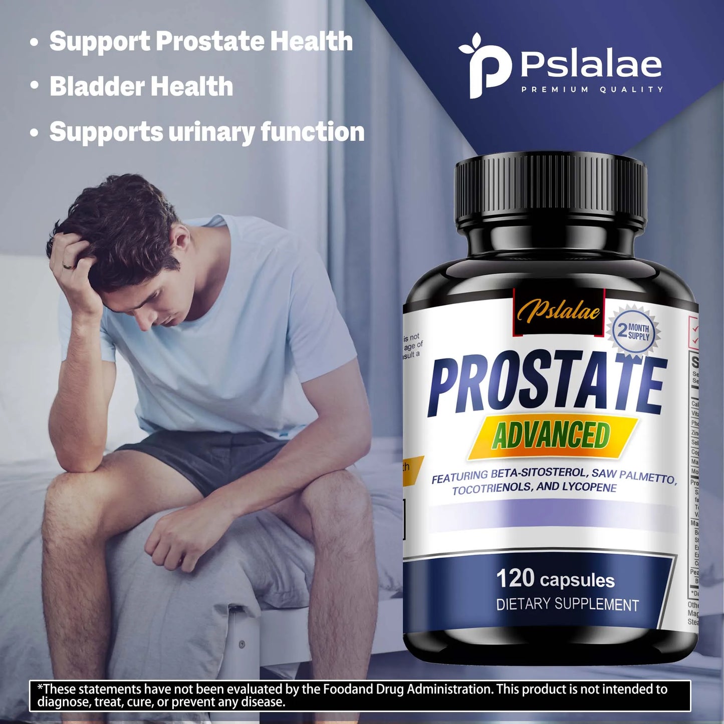 Prostate Capsules - Contains Saw Palmetto
to Reduce Bathroom Trips and Relieve Bladder - 120 Capsules