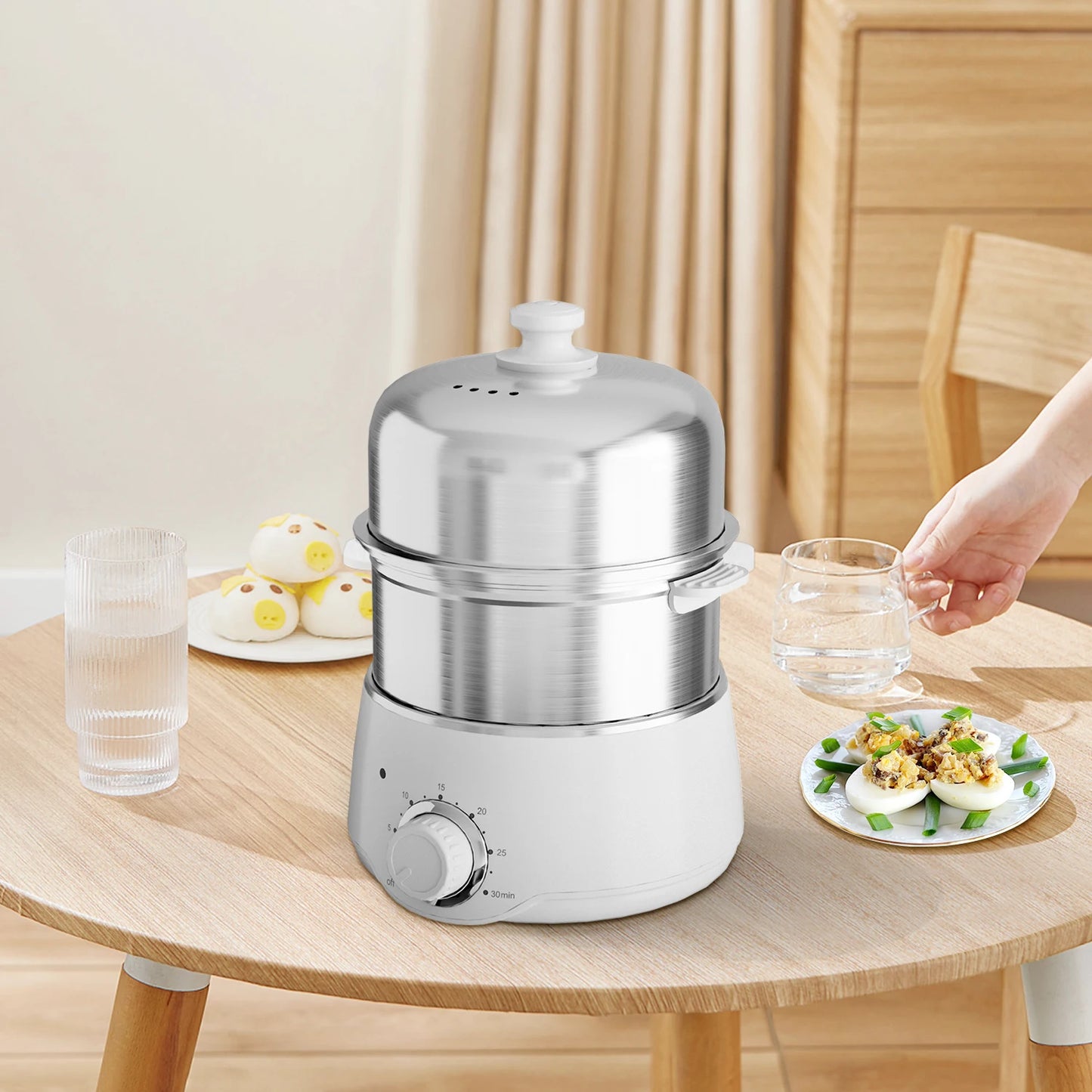 Egg Cooker 14-Egg Capacity Electric Hard Boiled Stainless Steel
Egg Cooker with 30-Min Timer and Auto Shut-Off