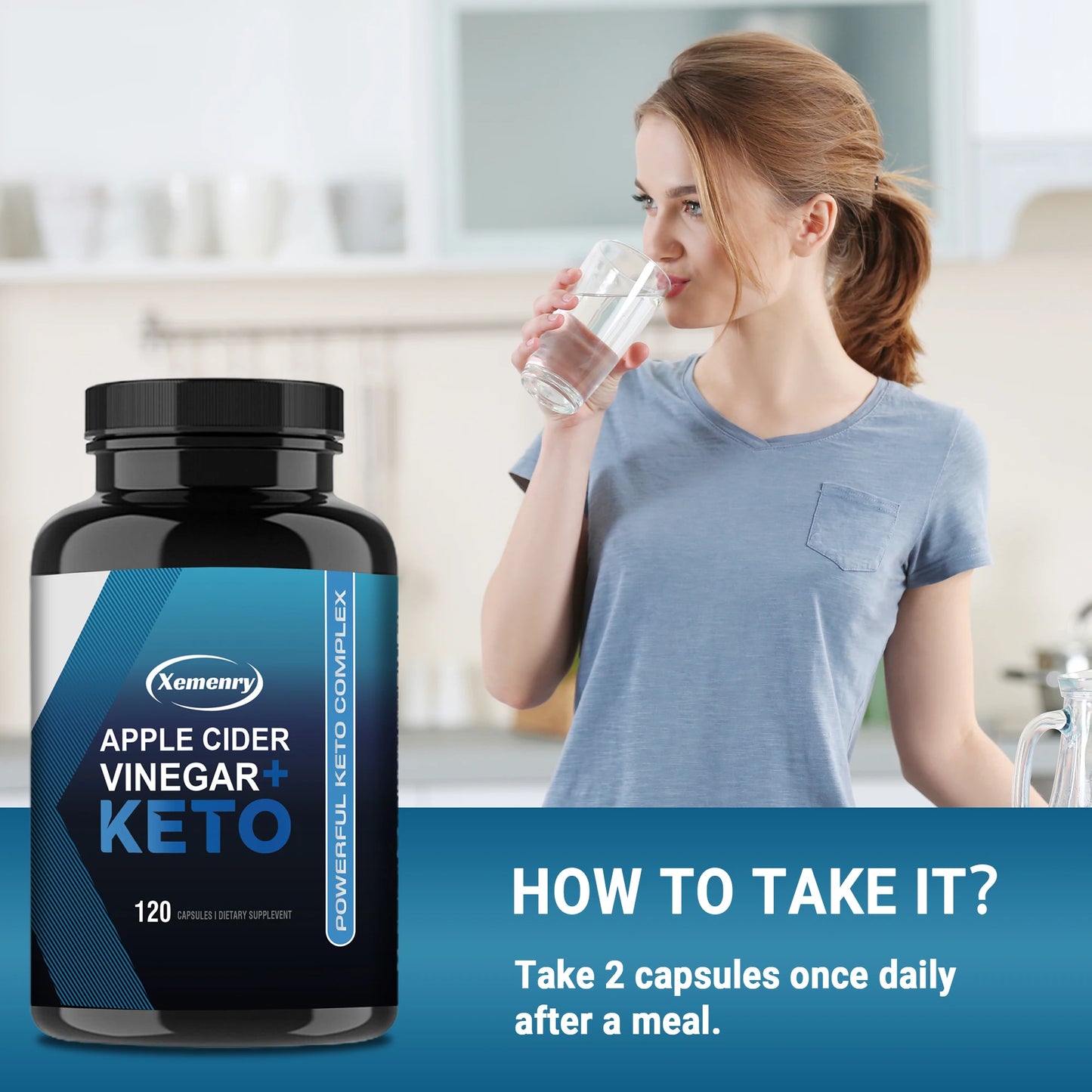 Apple Cider Vinegar + Keto
- Weight Management, Fat Burning, Detoxification, Metabolism, Appetite Suppression - 120 Capsules