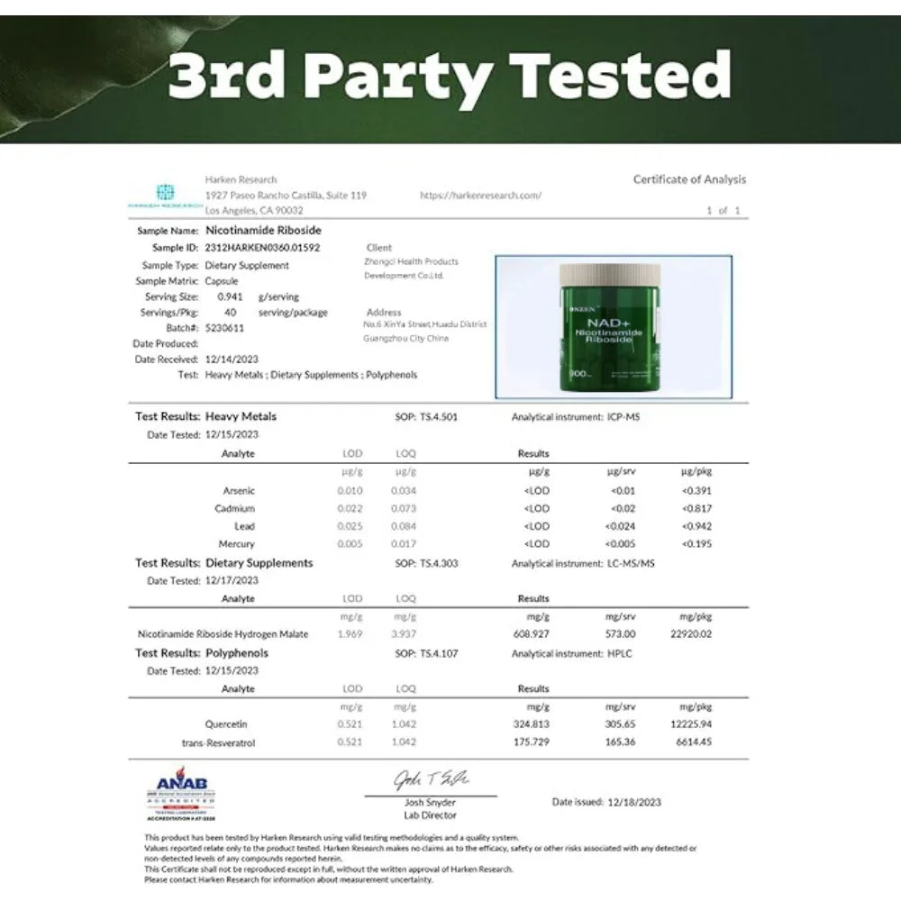 High Purity NAD Boosting Supplement: Liposomal
Nicotinamide Riboside with Resveratrol & Quercetin – Alternative to NAD Suppleme
