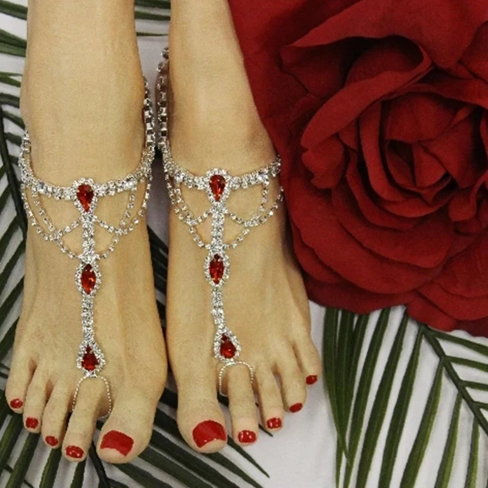 Rhinestone Barefoot Anklet Bracelet Jewelry