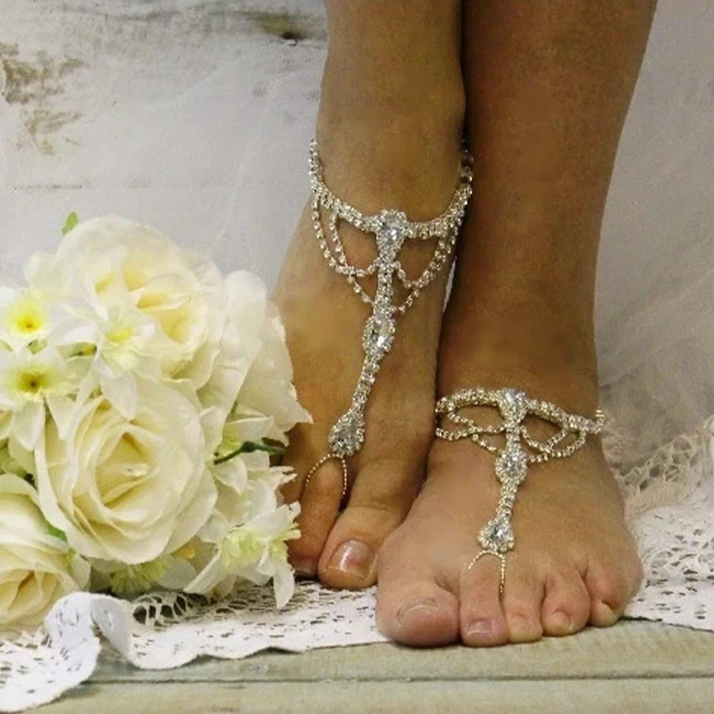 Rhinestone Barefoot Anklet Bracelet Jewelry