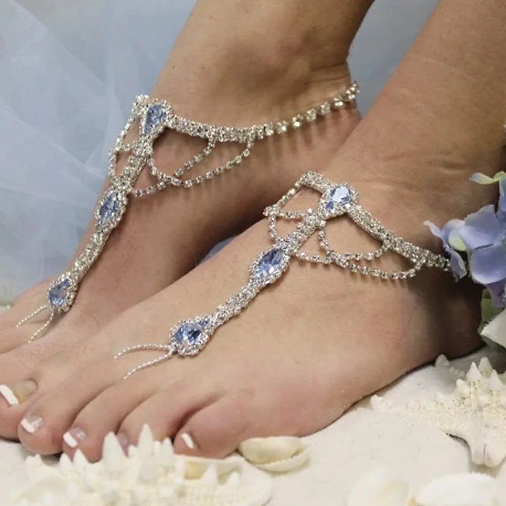 Rhinestone Barefoot Anklet Bracelet Jewelry