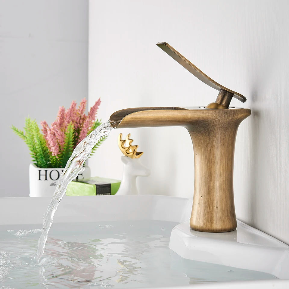 Basin Faucets Waterfall Bathroom Faucet Single handle