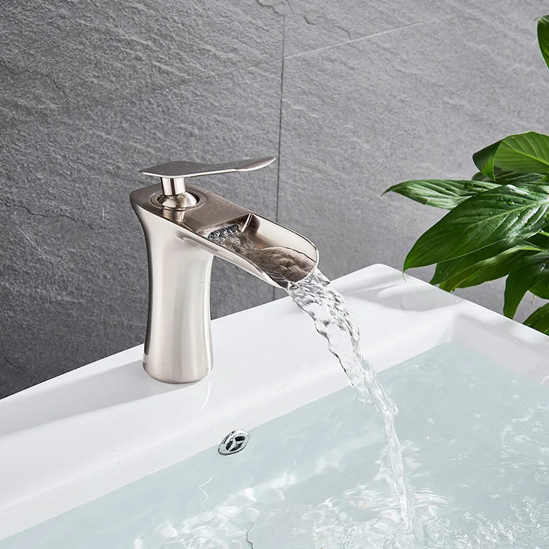 Basin Faucets Waterfall Bathroom Faucet Single handle