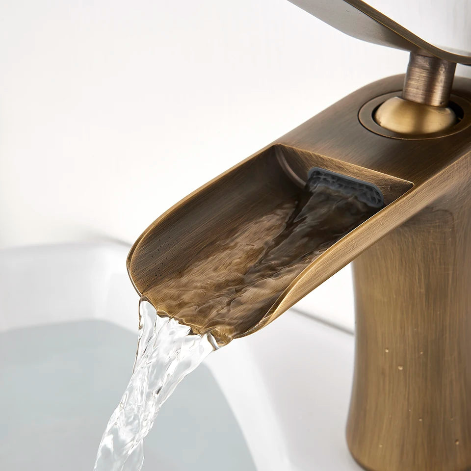 Basin Faucets Waterfall Bathroom Faucet Single handle