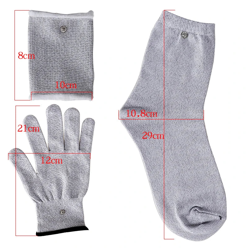 Electric Tens EMS Muscle Stimulator Conductive Silver Fiber Gloves