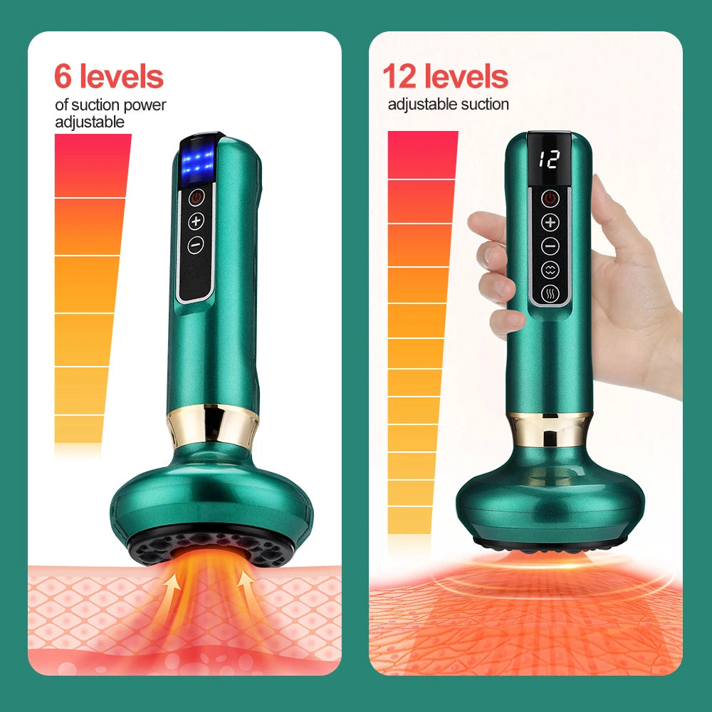 Electric Cupping Massager Vacuum Suction Cup
GuaSha Anti Cellulite Beauty Health Scraping Infrared Heat Slimming Massage Therapy