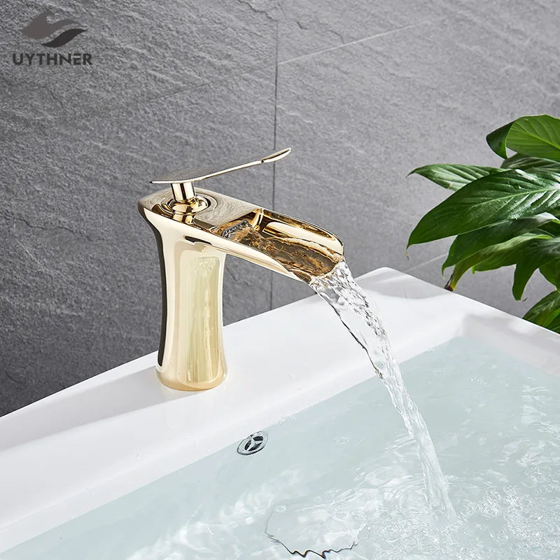 Basin Faucets Waterfall Bathroom Faucet Single handle