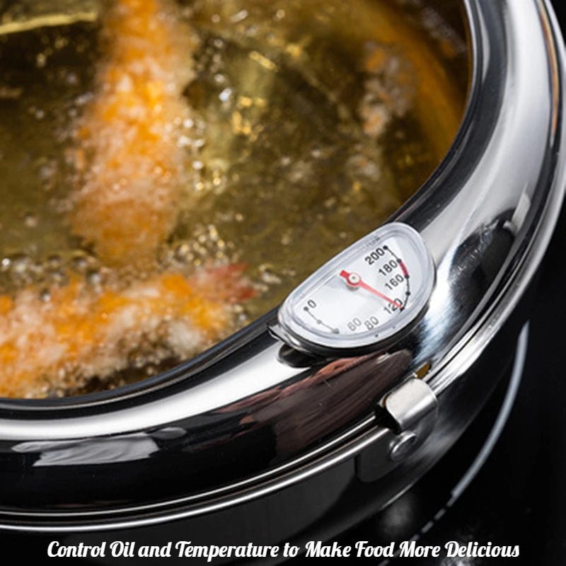 Deep Fryer French Fries 304 Stainless Steel
Potato Fryer With Oil Cooking Pot Fried Chicken With Thermometer