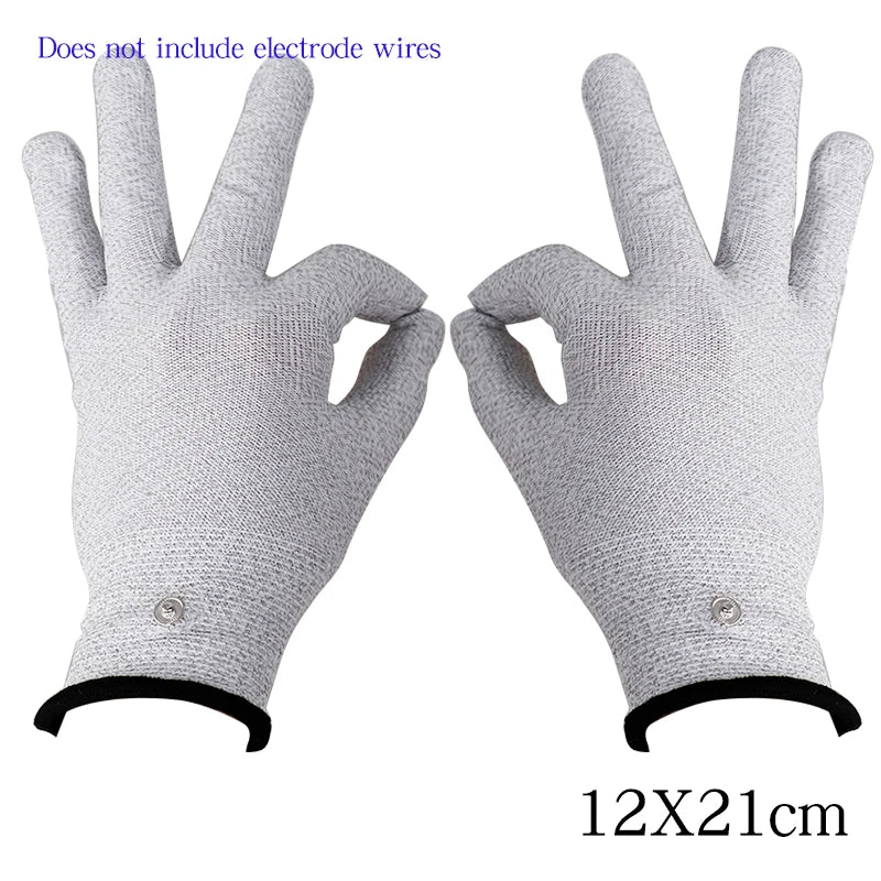 Electric Tens EMS Muscle Stimulator Conductive Silver Fiber Gloves