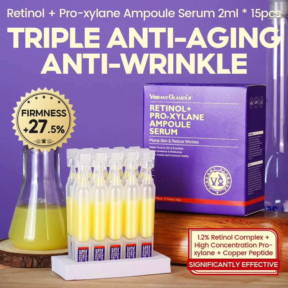 Retinol + Pro-xylane Ampoule serum
Repairs Strengthens The Skin And Diminishes Fine Lines Face Beauty Skin Care 15pcs
