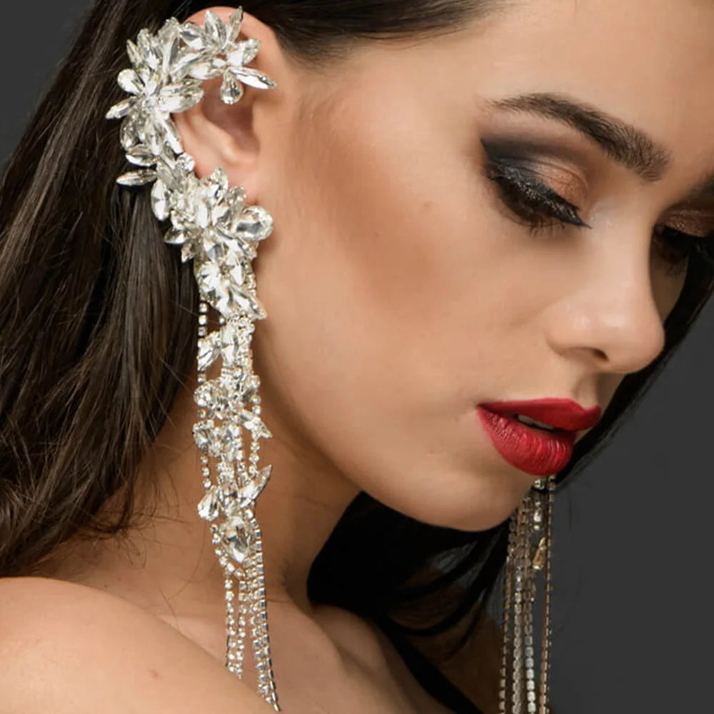 Tassel Geometric Ear Clip Earrings Ear Cuff