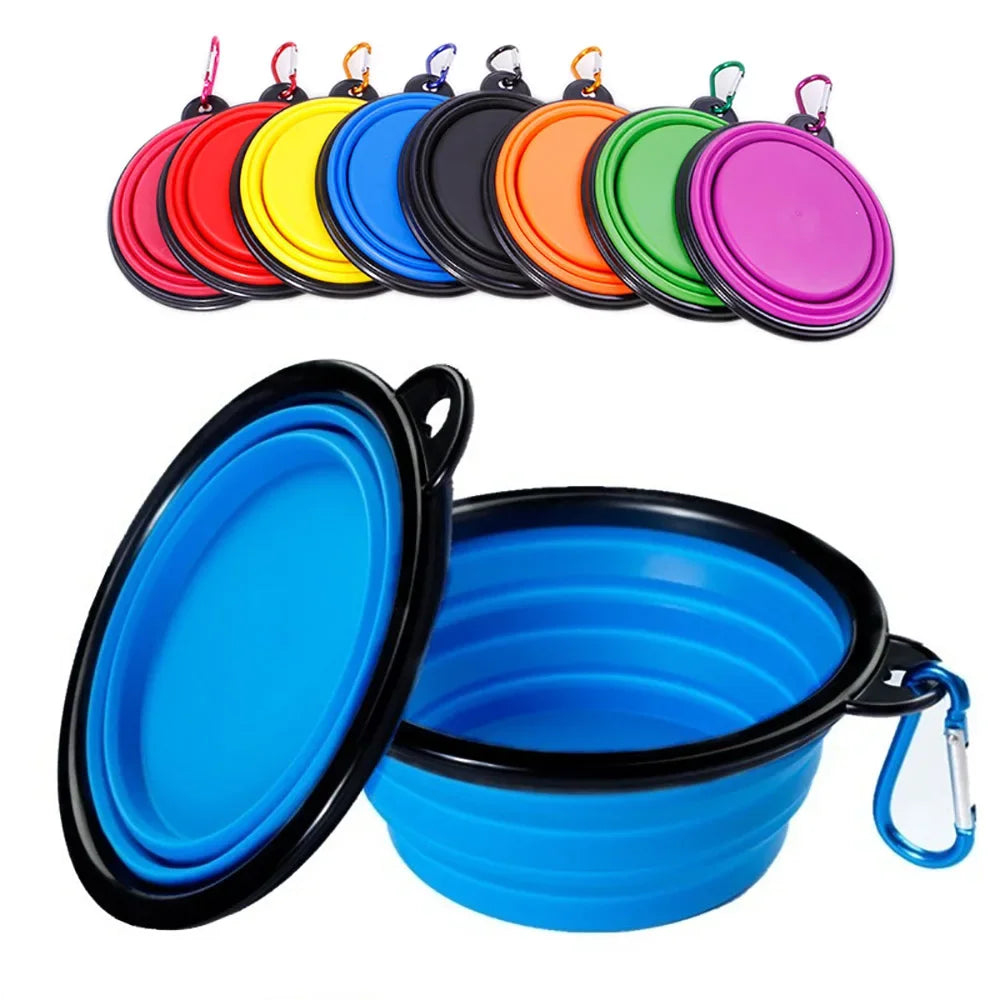 Collapsible Pet Silicone Dog Food Water Bowl Outdoor
Camping Travel Portable Folding Pet Bowl Dishes