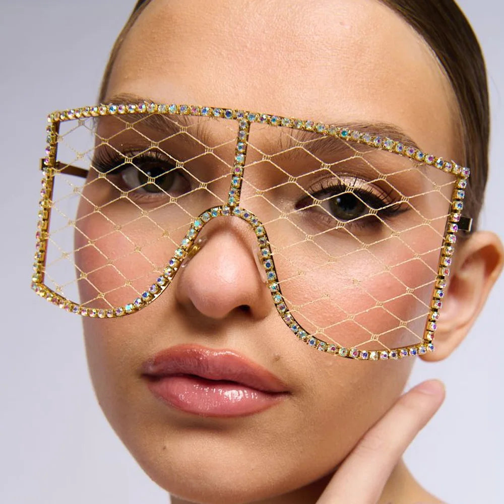 Mesh Sunglasses Frames Face Jewelry