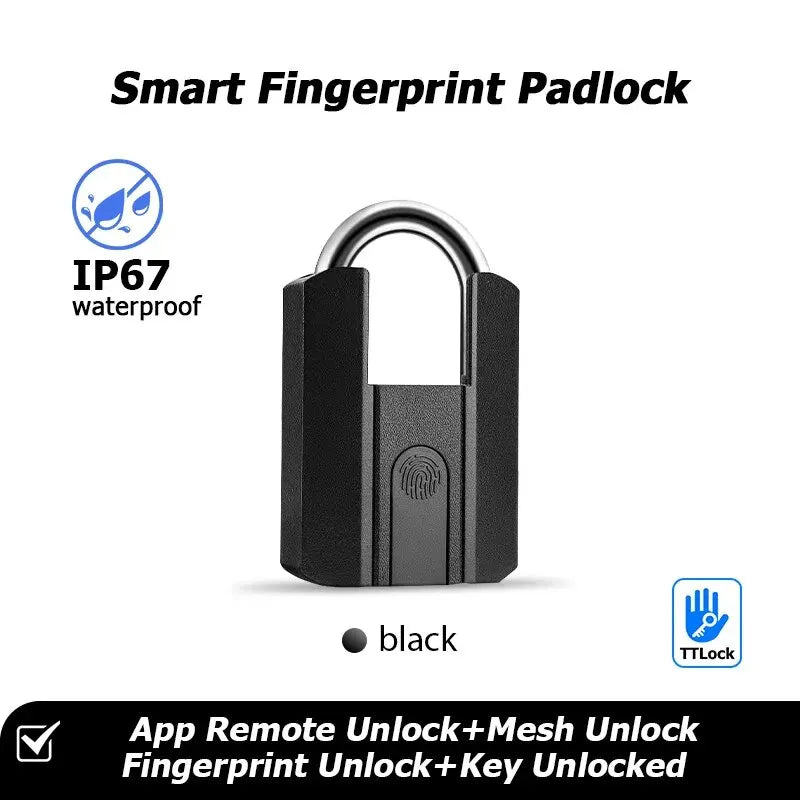 Bluetooth Smart Padlock Fingerprint Lock Keyless Mini Bag with Aleax Google Home Electronic Door Lock
