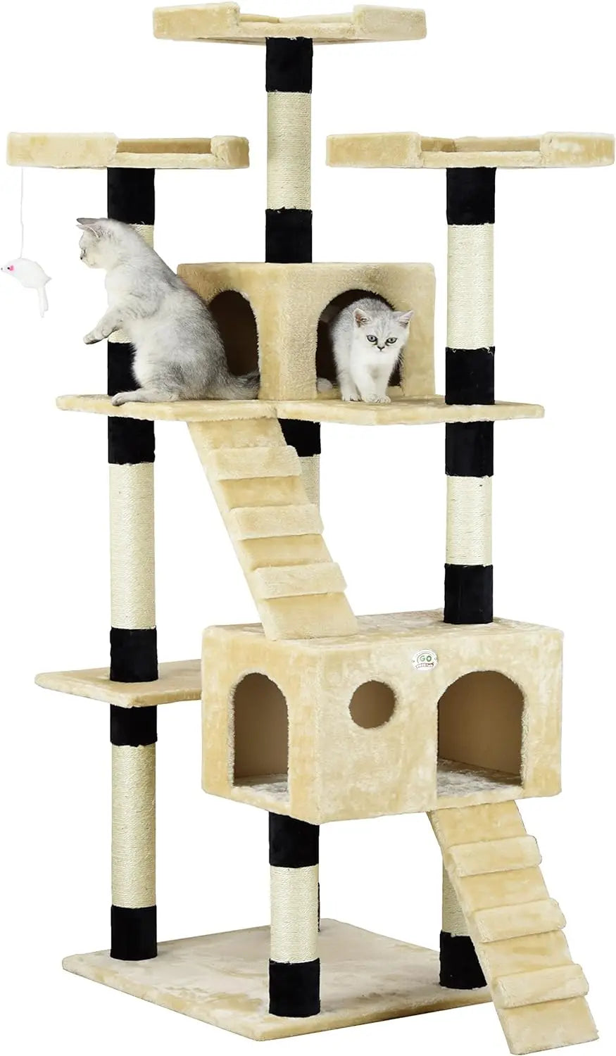 72" Tall Extra Large Cat Tree Tower Condo Cat House
for Large Indoor Cats Play Scratch Hide Climb Activity Furniture with Toy
