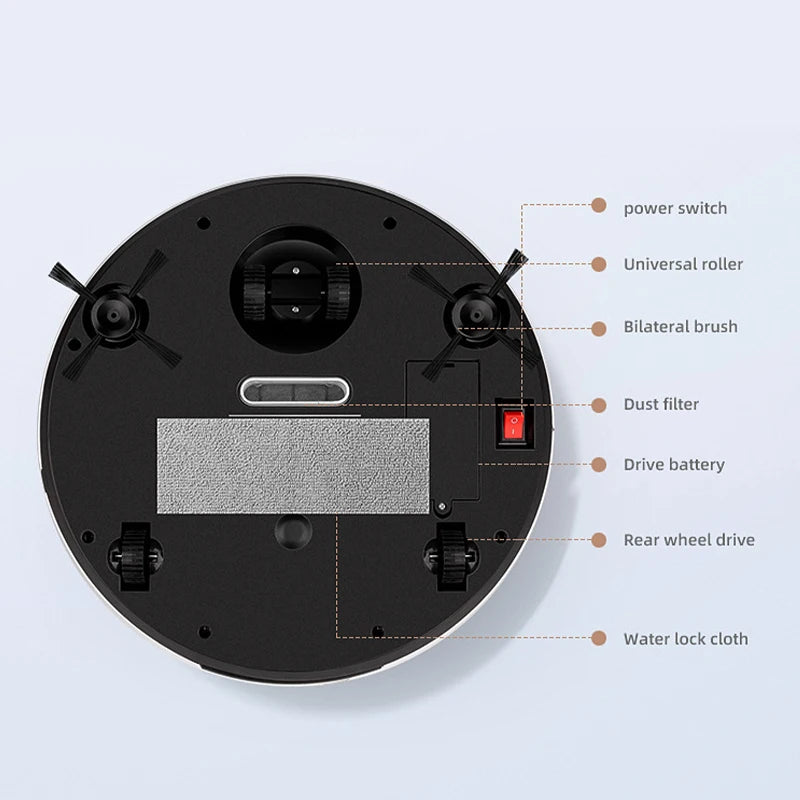 New Wet Mopping USB Rechargeable 5-in-1 Robot Vacuum Cleaner Automatic Cleaning