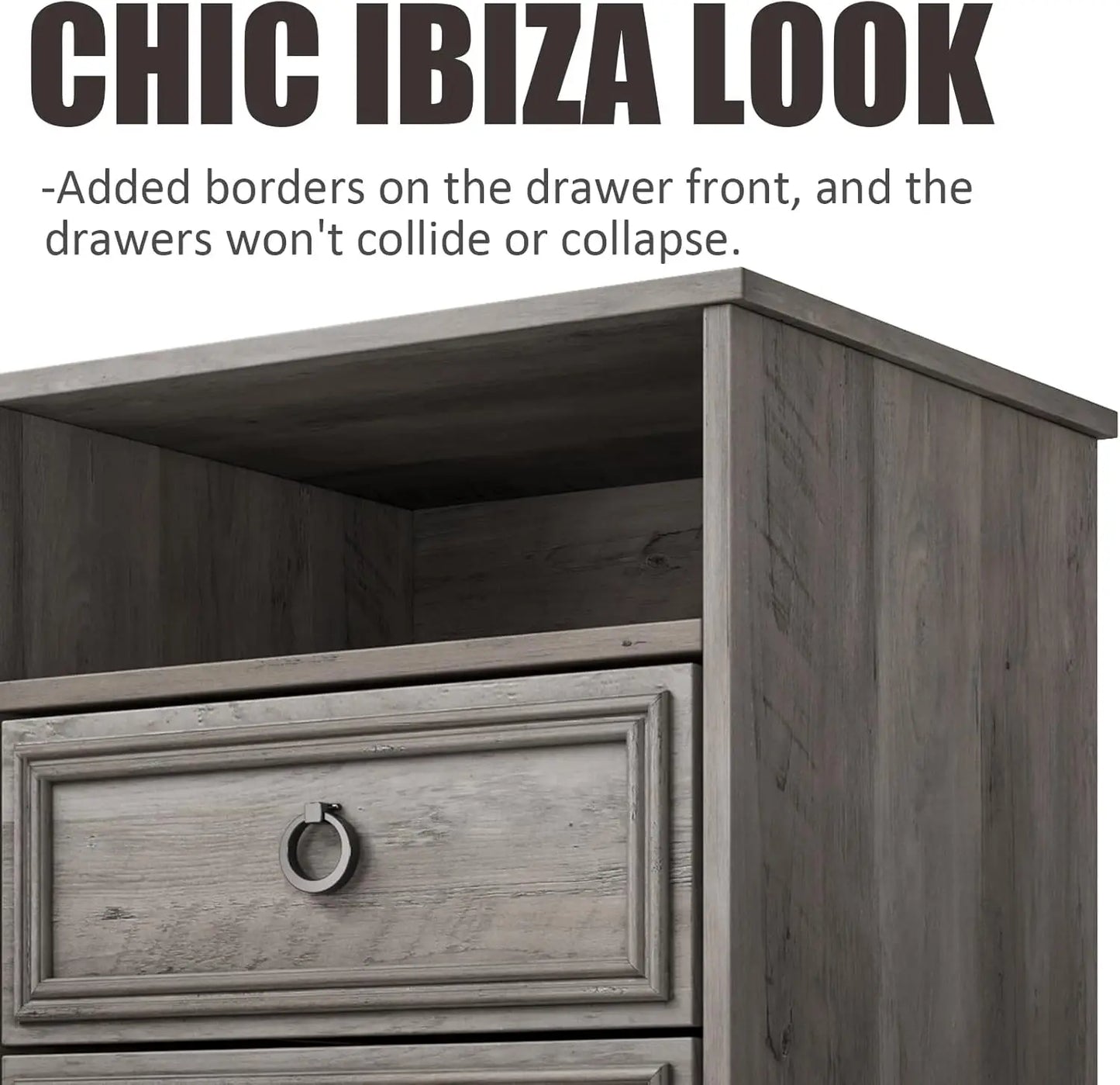 Set of 2, Night Stand with Drawers,
End Table with Open Storage for Bedroom