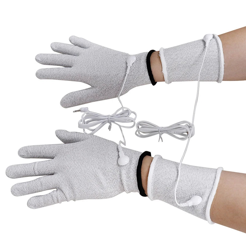 Electric Tens EMS Muscle Stimulator Conductive Silver Fiber Gloves