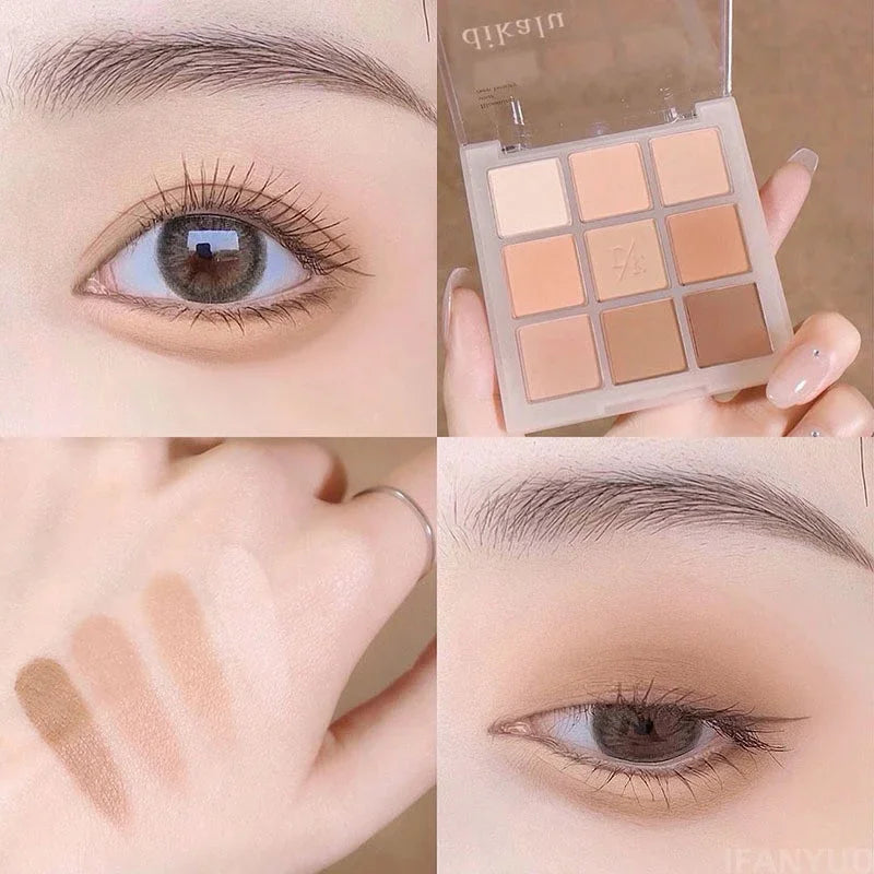 9-Color Eye Shadow Palette Glitter Pearly Eyeshadow Palette Nude