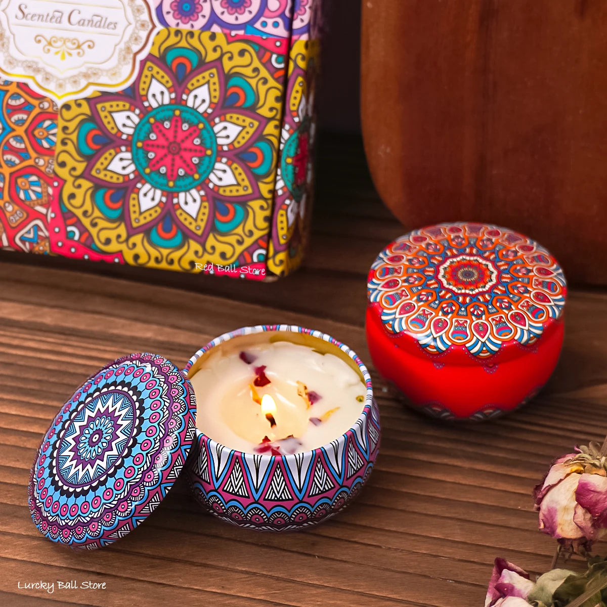4Pcs/Box Scented Long Lasting Smokeless Fragrance Candle Jar Soy Candles