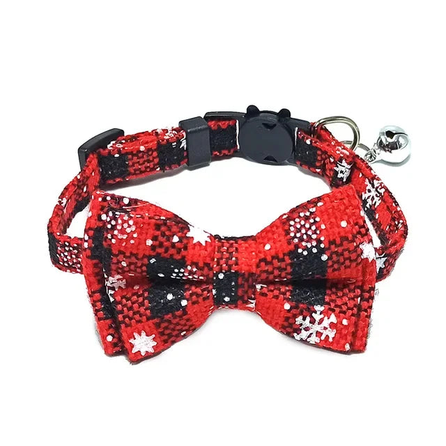 Pet Breakaway Cat Collar Bow Tie and Bell Cute Plaid
Christmas Red Elastic Adjustable Dog Collar With Sash Small Bell For Cats