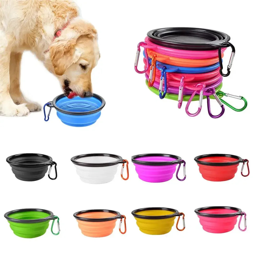 Collapsible Pet Silicone Dog Food Water Bowl Outdoor
Camping Travel Portable Folding Pet Bowl Dishes