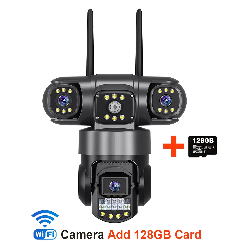 WiFi IP Camera Outdoor 12MP 6K Triple Lenses Triple Screens
Security Video Monitor Night Vision Waterproof CCTV Cameras