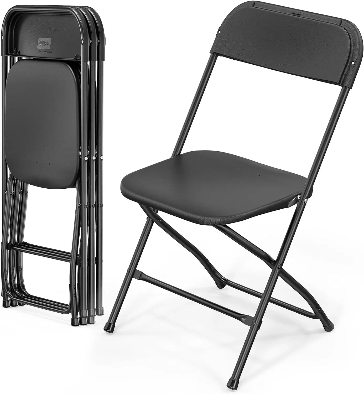 10 Pack White Plastic Folding Chair,
Indoor Outdoor Portable Stackable Commercial Seat Steel Frame 350lb. Capacity