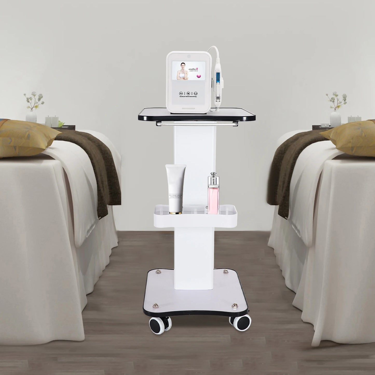 Beauty Salon Stand Rolling Trolley Cart with Push Handle
