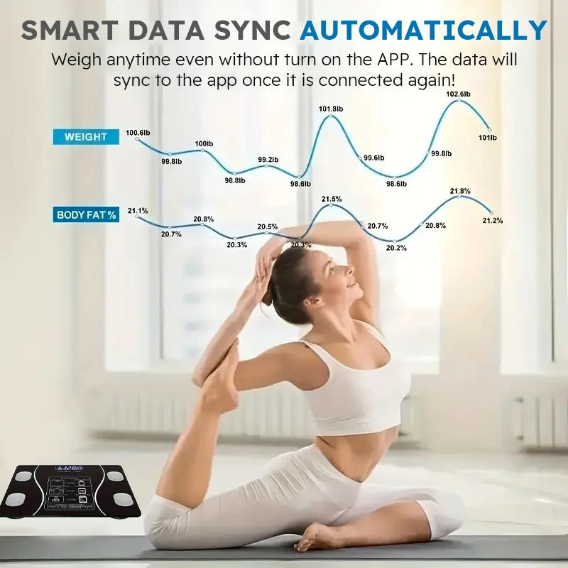 Smart Body Fat Scale Wireless LED Digital Bathroom
Weight Scale Body Composition Analyzer Testing Scale