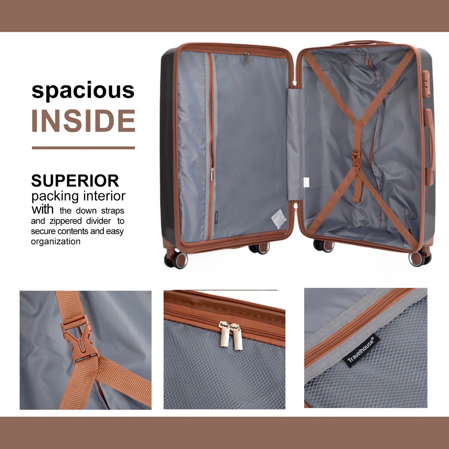 Luggage Sets 5 Piece,Suitcases with Double Spinner Wheels and TSA Lock,Hardcase 3 set
Luggage with Travel Duffle Bag